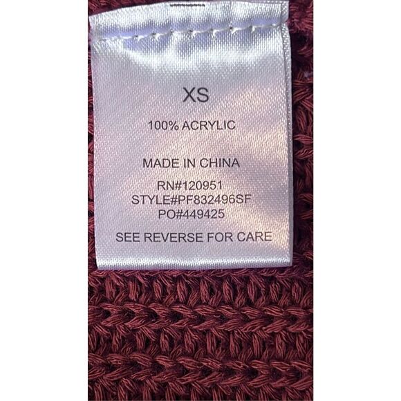 Pinque Jamelya Women's Size XS 100% Acrylic Cross Stitch Rust Brown Cardigan - Picture 7 of 9